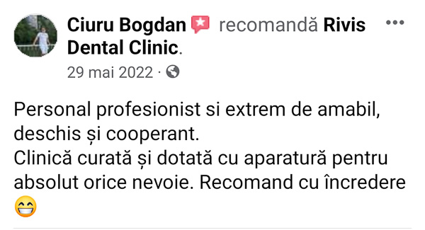 recenzii Rivis Dental Clinic Timişoara-Dumbraviţa-001